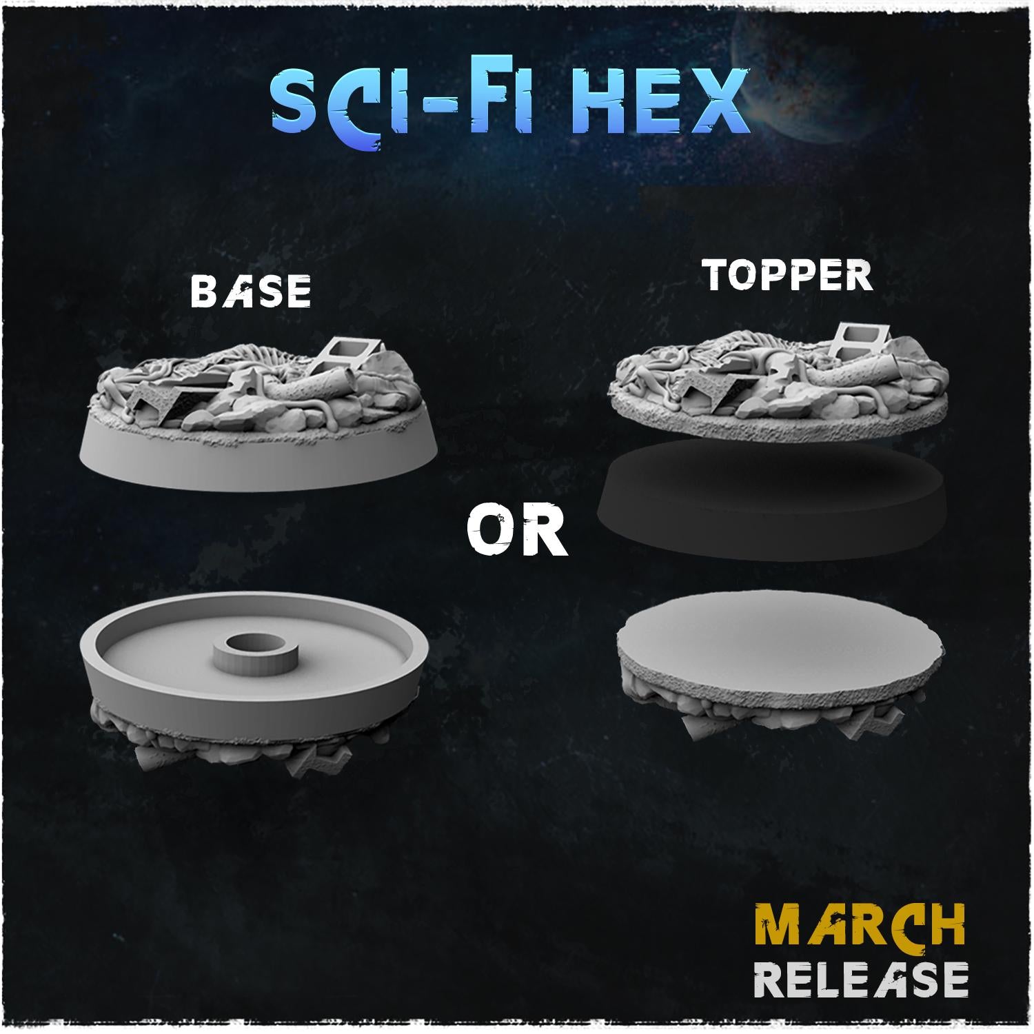 Sci fi hex - Bases & Toppers by Zabavka Workshop