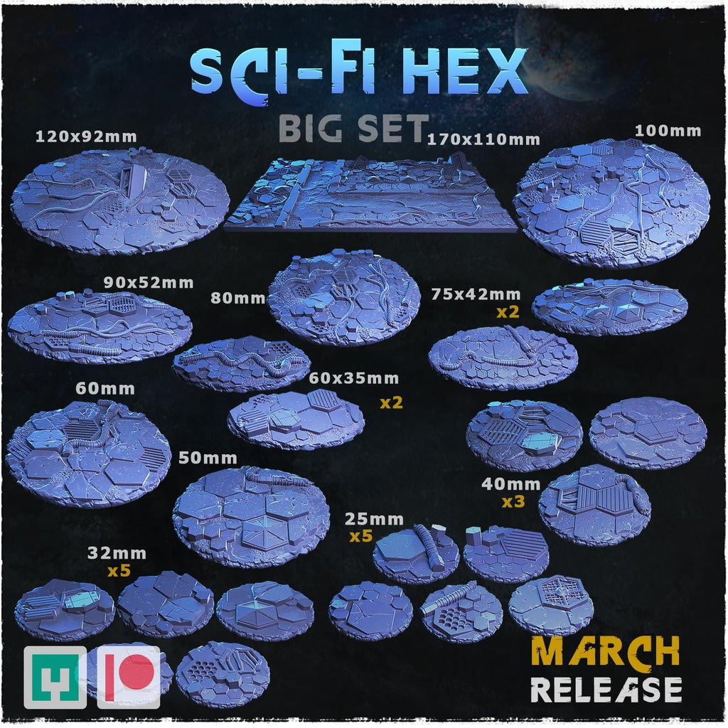 Sci fi hex - Bases & Toppers by Zabavka Workshop