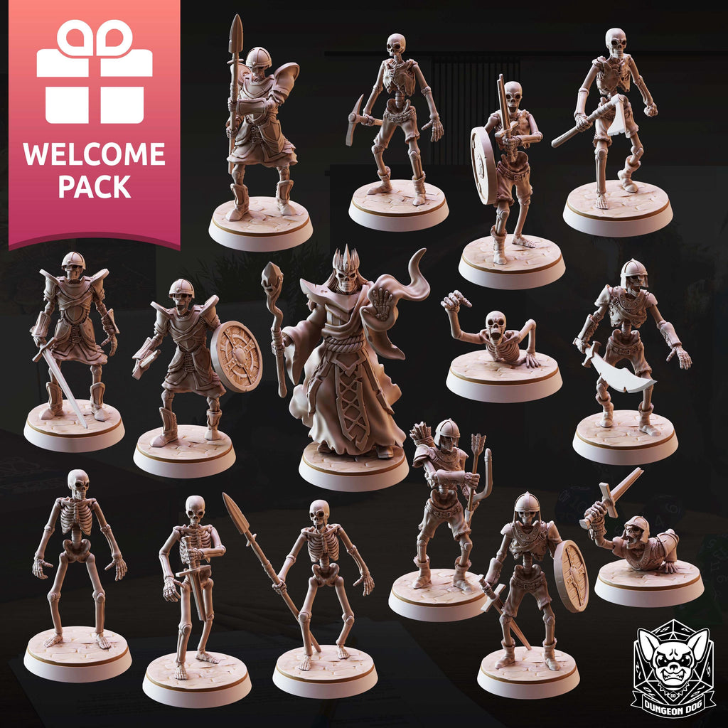 Roleplaying Miniatures Skeleton pack Vol.01 by Dungeon Dog