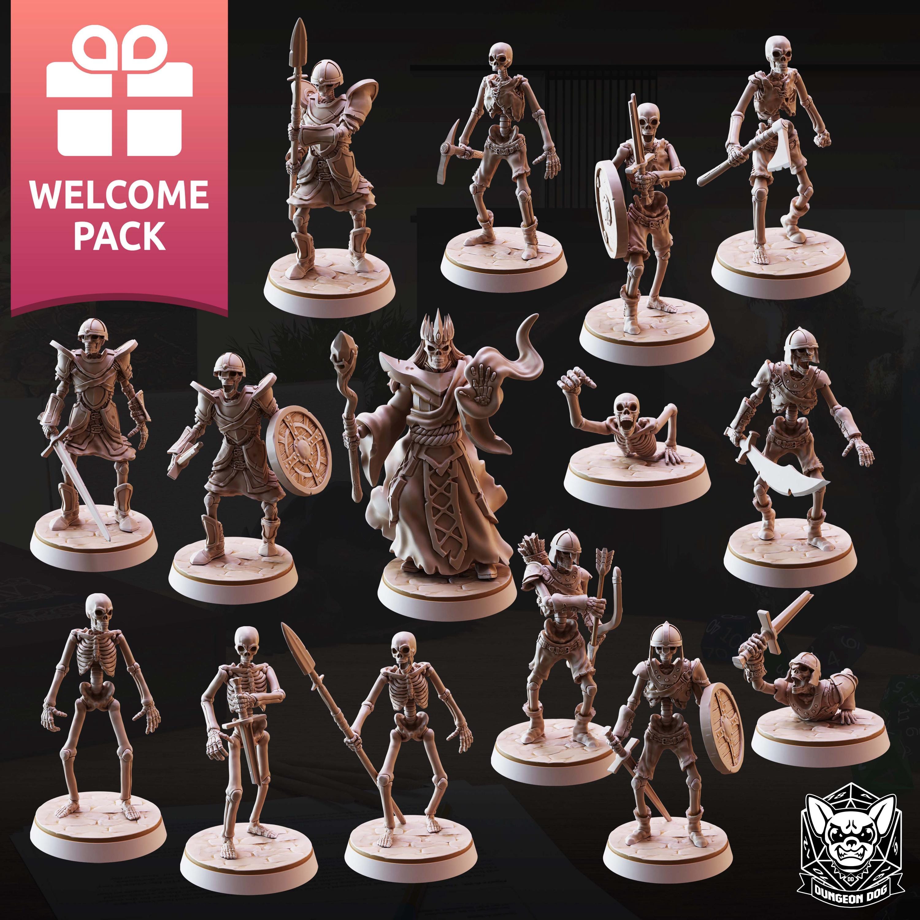 Roleplaying Miniatures Skeleton pack Vol.01 by Dungeon Dog