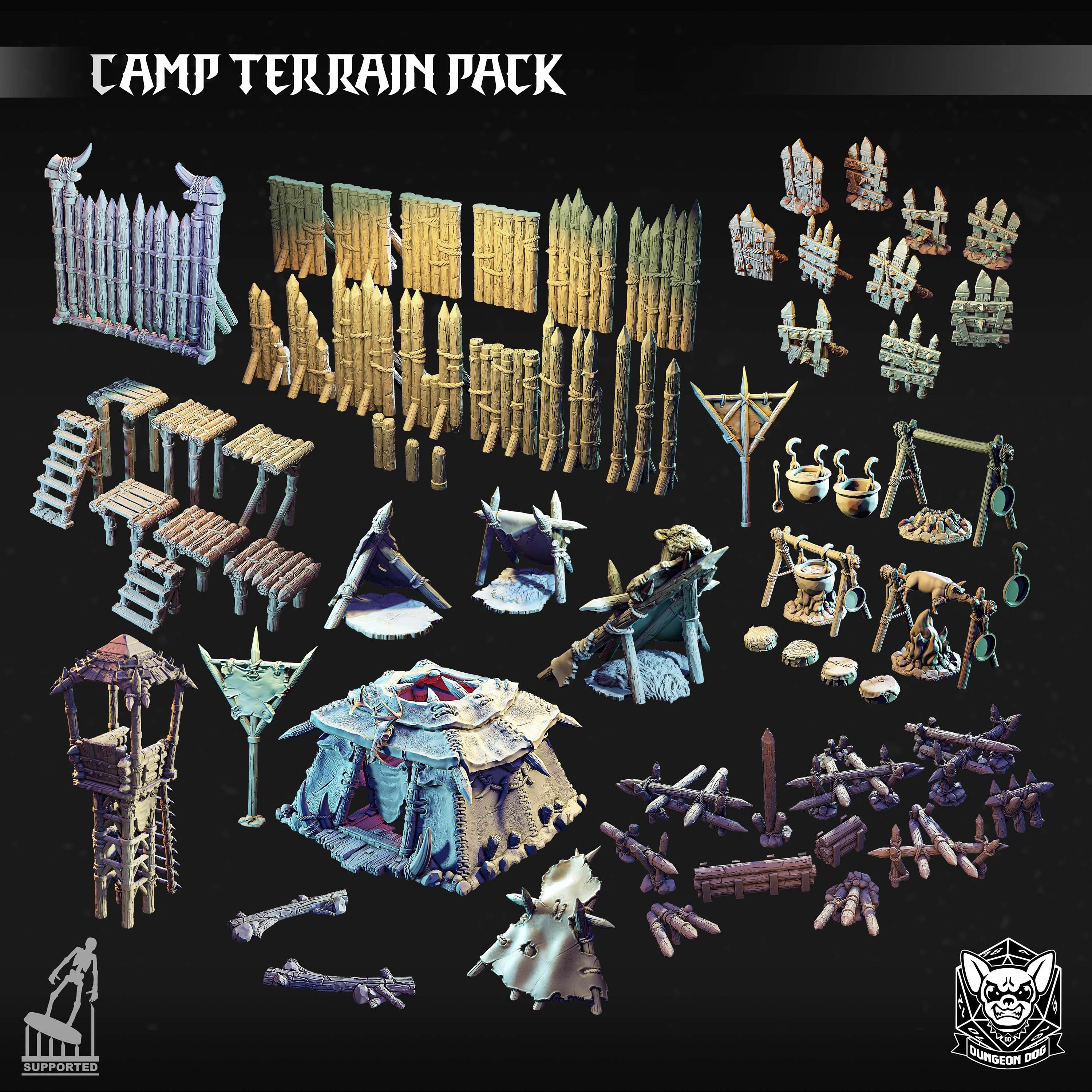 Roleplaying Miniatures Camp Terrain Pack by Dungeon Dog