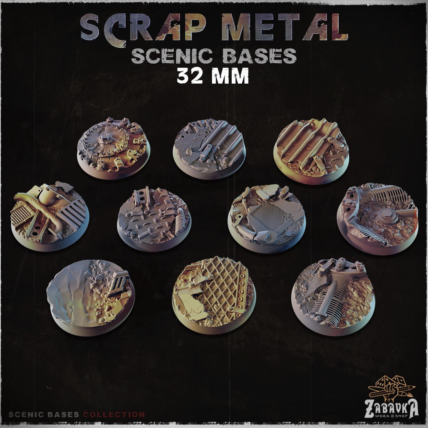 Scrap metal scenic Bases by Zabavka Workshop 10x