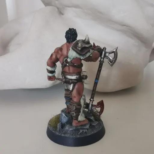 Roleplaying Miniatures Barbarian Half-Orc by Dungeon Dog