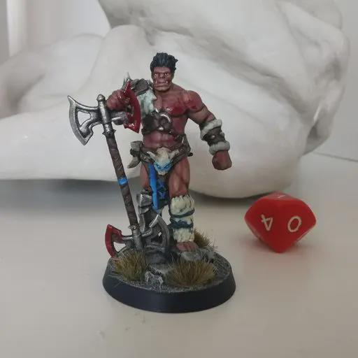 Roleplaying Miniatures Barbarian Half-Orc by Dungeon Dog