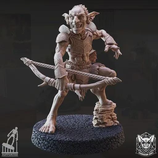 Roleplaying Miniatures Goblin Raider pack 5x by Dungeon Dog