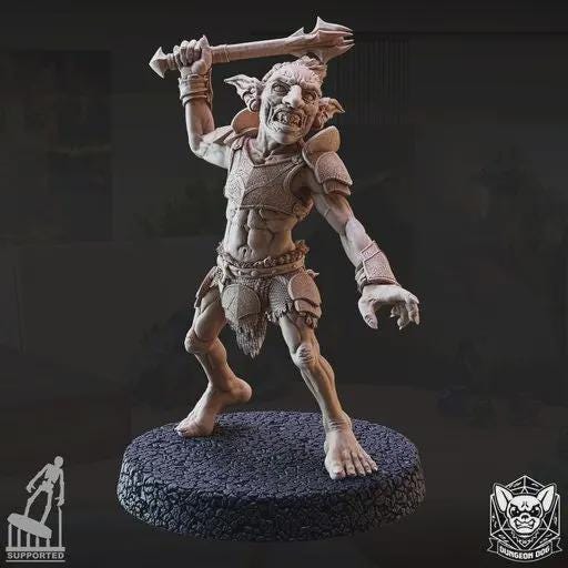Roleplaying Miniatures Goblin Raider pack 5x by Dungeon Dog