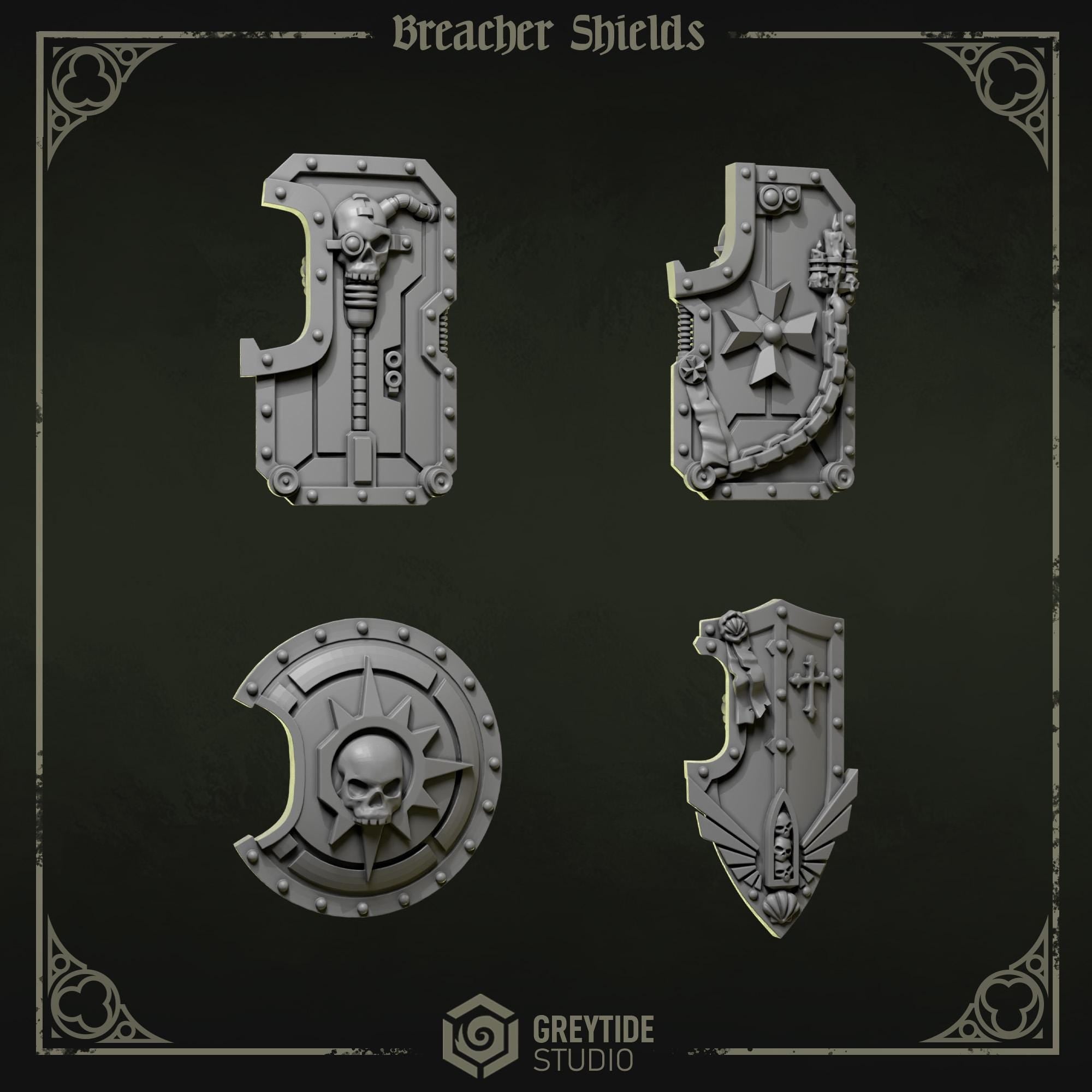 4x Greytide Studios Eternal Pilgrims Breacher shields pack