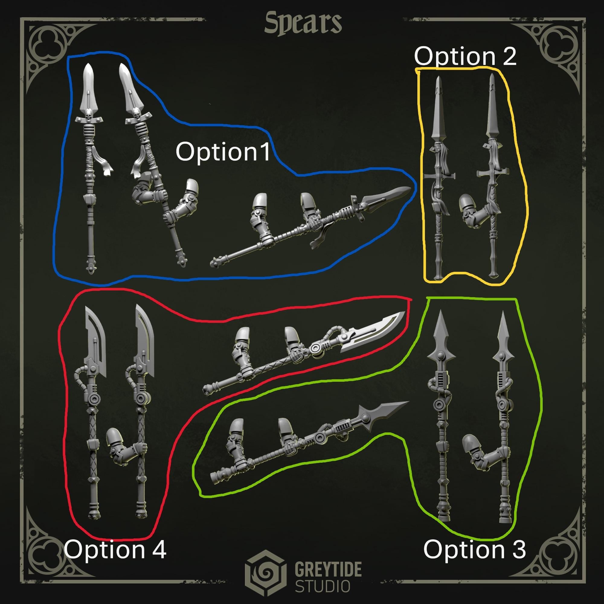 5x Greytide Studios Eternal Pilgrims Spears pack