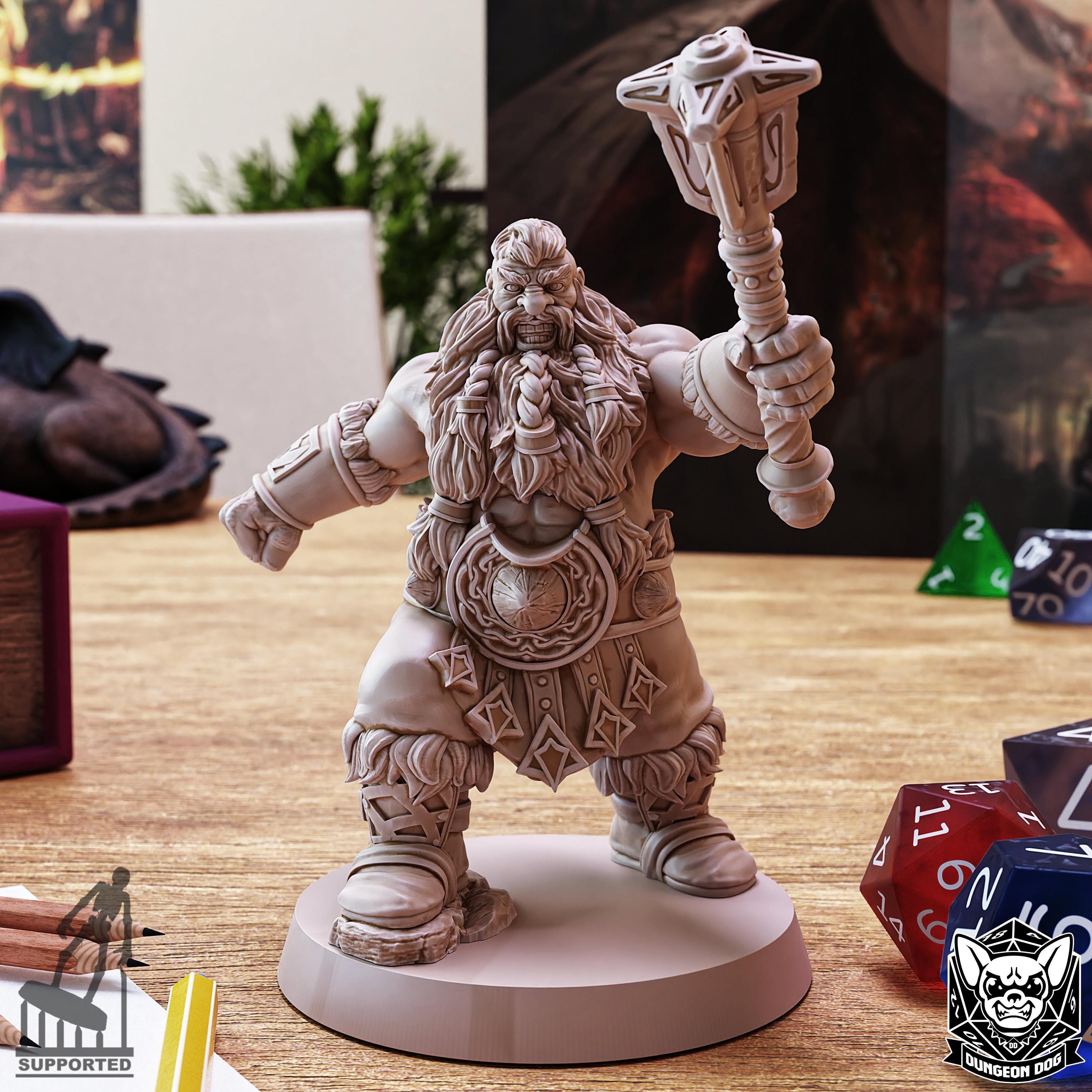 Roleplaying Miniatures Dwarf Barbarian bundle by Dungeon Dog