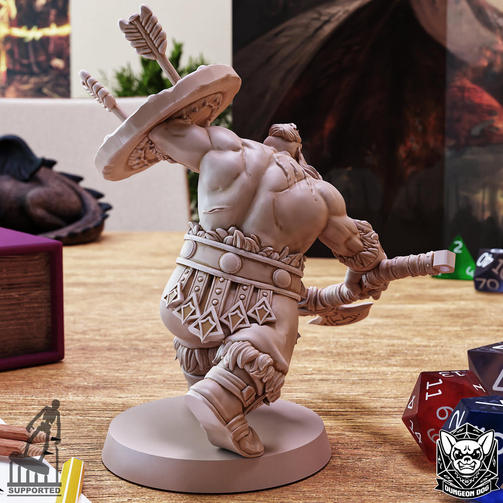 Roleplaying Miniatures Dwarf Barbarian bundle by Dungeon Dog