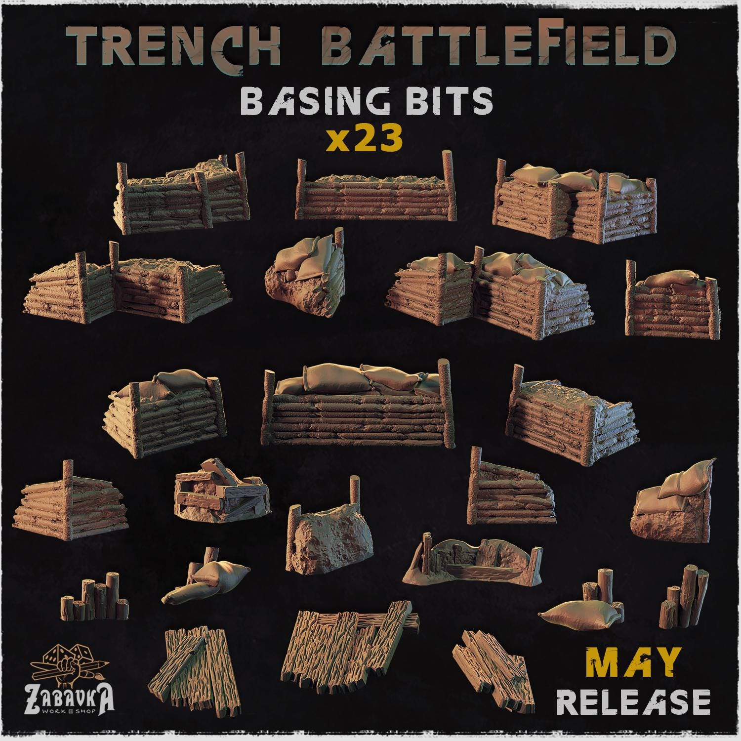 Trenches terrain bits - by Zabavka Workshop