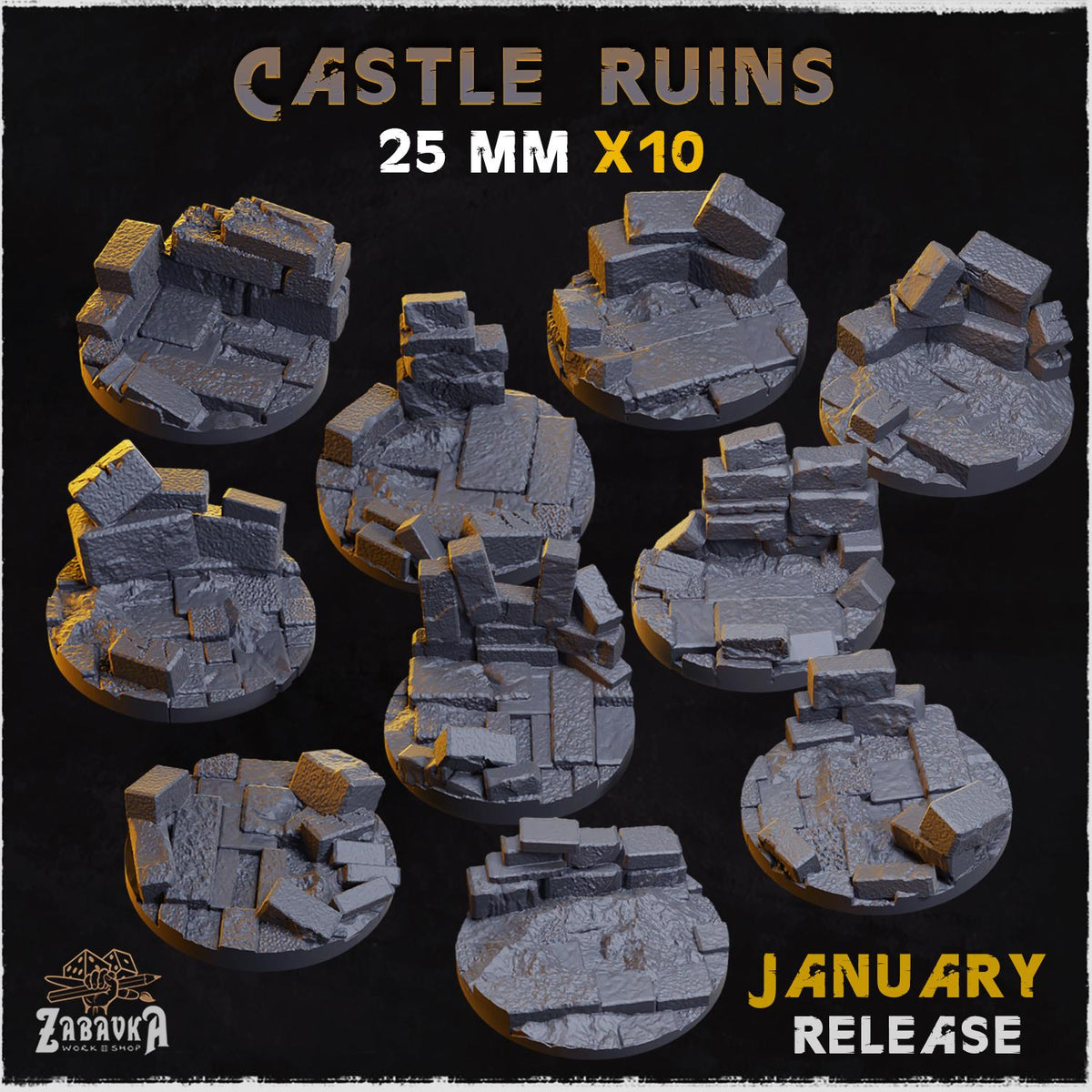Castle Ruins - Bases & Toppers by Zabavka Workshop
