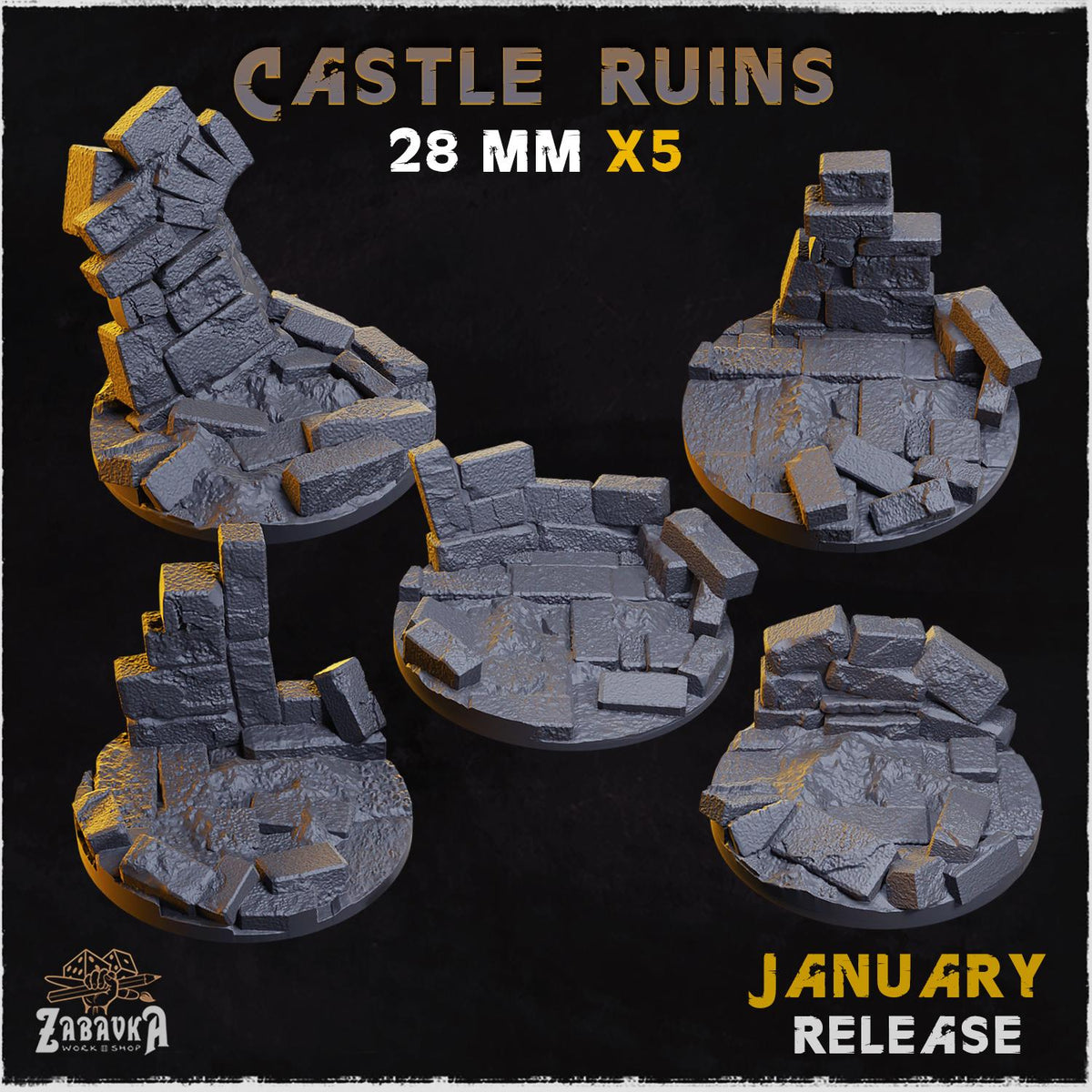 Castle Ruins - Bases & Toppers by Zabavka Workshop