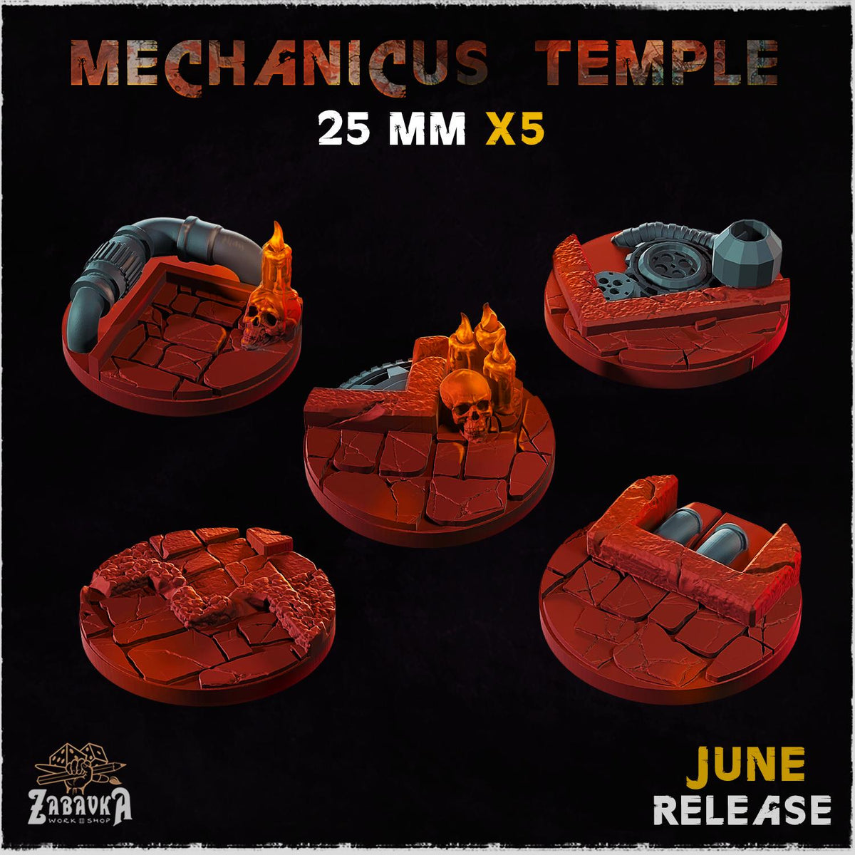 Mechanicus Temple - Bases & Toppers by Zabavka Workshop