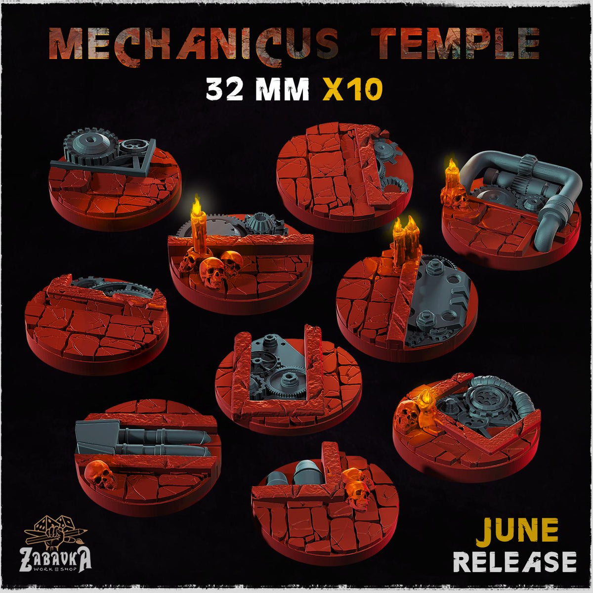 Mechanicus Temple - Bases & Toppers by Zabavka Workshop