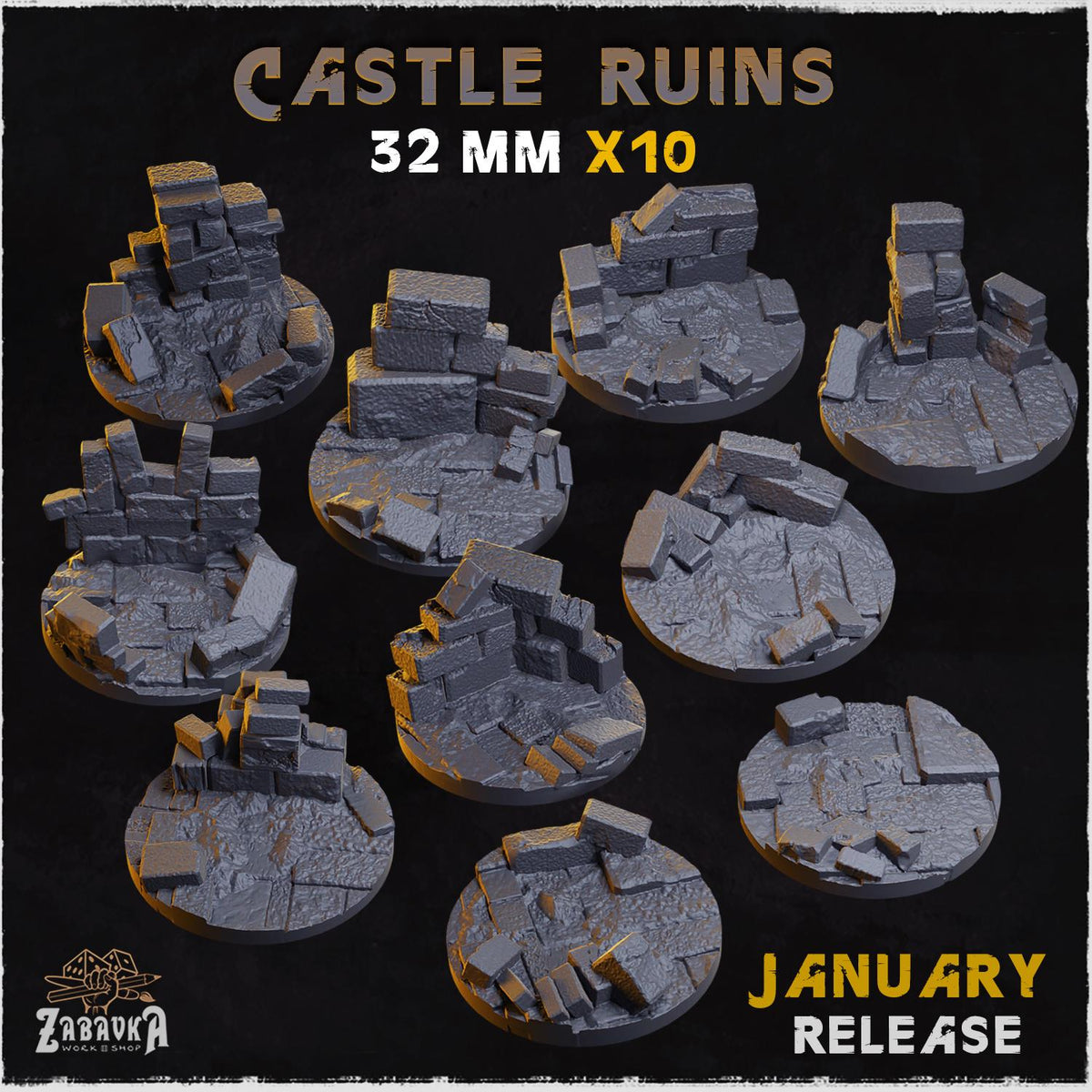 Castle Ruins - Bases & Toppers by Zabavka Workshop