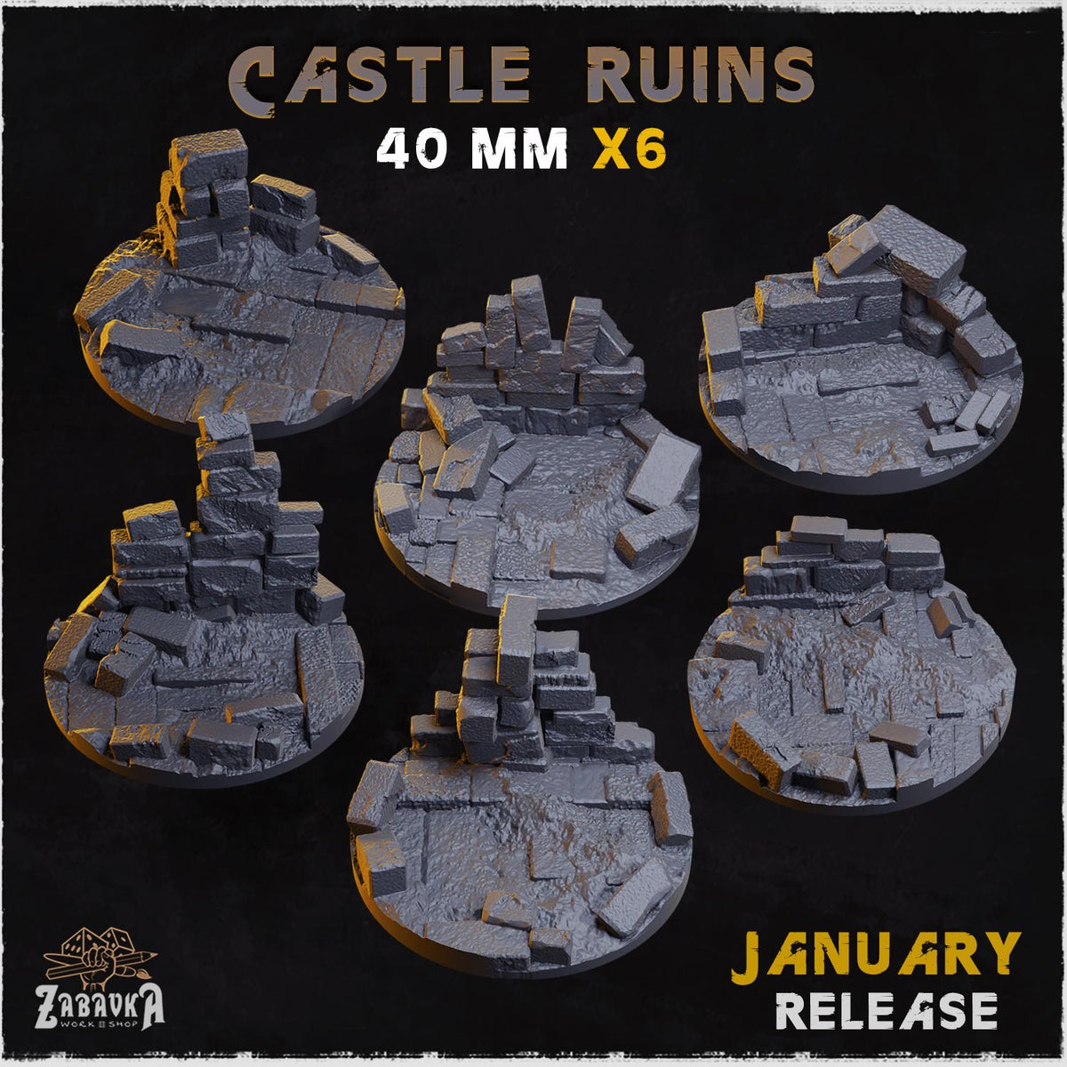 Castle Ruins - Bases & Toppers by Zabavka Workshop